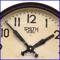 ENGLISH 1950s SMITHS Midcentury Vintage Industrial Factory Bakelite Wall Clock
