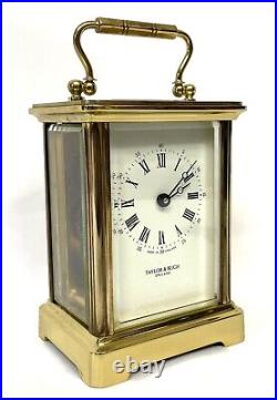 ENGLISH Vintage Antique Style TAYLOR & BLIGH Brass Carriage Clock / Mantel Clock