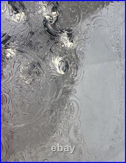 EPCA Poole Silverplate Tray Heated Footed Handles Old English Antique / Vintage