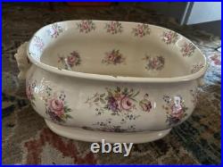 Early 20th Century English Painted Porcelain Foot Bath Bowl