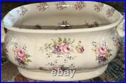 Early 20th Century English Painted Porcelain Foot Bath Bowl