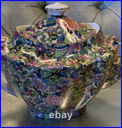 Elegant Antique Vintage Crown Ducal Wear Chintz Chintware Teapot England Rare