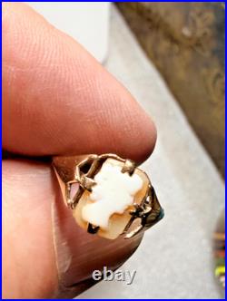 English Antique Cameo Ring 9ct Gold Lovely Vintage Piece