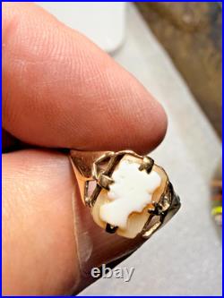 English Antique Cameo Ring 9ct Gold Lovely Vintage Piece
