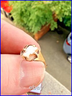 English Antique Cameo Ring 9ct Gold Lovely Vintage Piece
