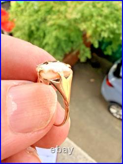 English Antique Cameo Ring 9ct Gold Lovely Vintage Piece