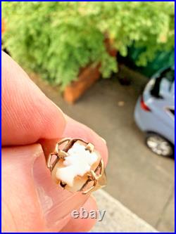 English Antique Cameo Ring 9ct Gold Lovely Vintage Piece