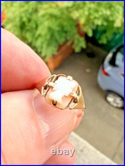 English Antique Cameo Ring 9ct Gold Lovely Vintage Piece