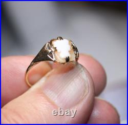 English Antique Cameo Ring 9ct Gold Lovely Vintage Piece