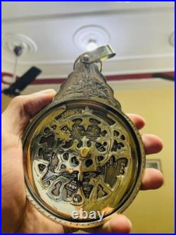 English Astrolabe Calendar Globe Solid Brass Maritime Home