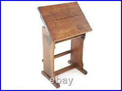 English Oak Lectern Writing Table Desk Church Vintage