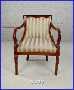 English Regency Vintage 1920s Walnut & upholstered Armchairs -A pair