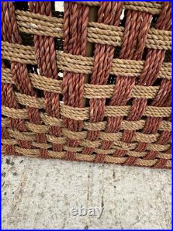 English Rope Hearth Bench Footstool Side Table Vintage Charm 1930s