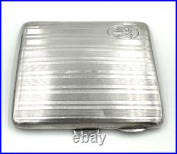 English Silver 925 Cigarette Case Interior Vermeil Antique Vintage 1920s