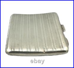 English Silver 925 Cigarette Case Interior Vermeil Antique Vintage 1920s