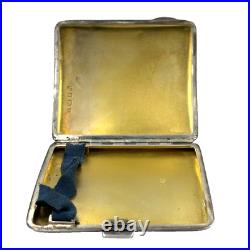 English Silver 925 Cigarette Case Interior Vermeil Antique Vintage 1920s