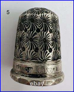 English Silver Thimbles 5 / Vintage / Eswardian Era / VGC / Set Of 5