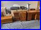 English Yew Veneer Furniture Suite Attributed Bradley Quality Vintage Set