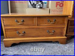 English Yew Veneer Furniture Suite Attributed Bradley Quality Vintage Set