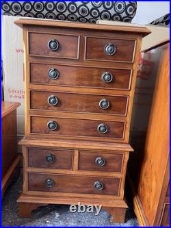 English Yew Veneer Furniture Suite Attributed Bradley Quality Vintage Set