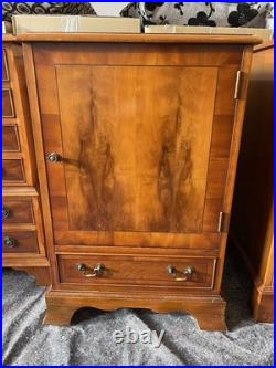 English Yew Veneer Furniture Suite Attributed Bradley Quality Vintage Set