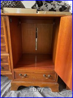 English Yew Veneer Furniture Suite Attributed Bradley Quality Vintage Set