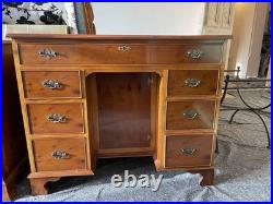 English Yew Veneer Furniture Suite Attributed Bradley Quality Vintage Set