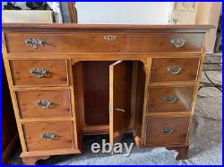 English Yew Veneer Furniture Suite Attributed Bradley Quality Vintage Set
