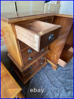 English Yew Veneer Furniture Suite Attributed Bradley Quality Vintage Set