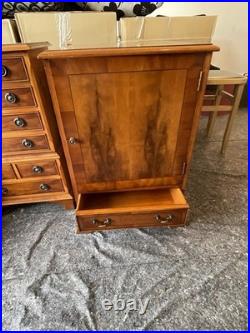 English Yew Veneer Furniture Suite Attributed Bradley Quality Vintage Set