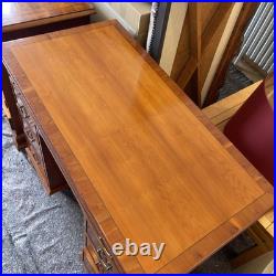 English Yew Veneer Furniture Suite Attributed Bradley Quality Vintage Set
