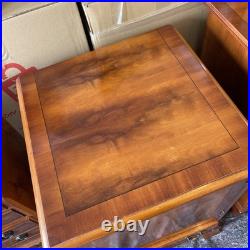 English Yew Veneer Furniture Suite Attributed Bradley Quality Vintage Set