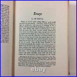 Essays and Ancient Fables of Francis Bacon 1932 Antique Vintage Book Leather