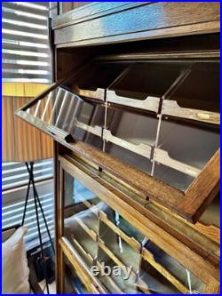 Exceptional 1930s English Oak Vintage Haberdashery Cabinets by Dudley & Co