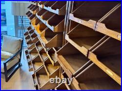 Exceptional 1930s English Oak Vintage Haberdashery Cabinets by Dudley & Co