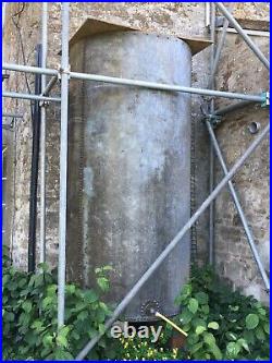 Extra large original vintage riveted galvanised steel water tank butt tower