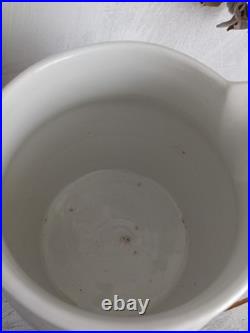 Extremely Large Antique English White Ironstone Banded Kitchen Dairy Jug c. 1900