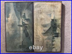 F Arnold Vintage Artist Early Paintings Morning & Evening Fishing Boats