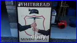 Fantastic original vintage british pub sign miners arms approx 30x40 metal