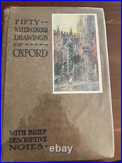 Fifty Postcard Water Colour Drawings Of Oxford 1912 Antique Vintage England