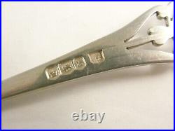 Fine Set 6 Vintage English Silver CAKE FORKS Sheffield 1953 Pierced Terminals