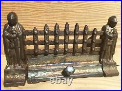 Fire Place Vintage Fret Guard Cast Iron Old Dampener Dust Grill Knights English