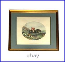 Fox Hunt Scene Antique Art 1877 Engraved Vintage English Equestrian Decor