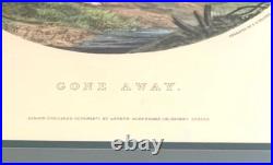 Fox Hunt Scene Antique Art 1877 Engraved Vintage English Equestrian Decor