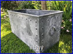 Galvanised metal trough Galvanised water trough with rivets 80 cm
