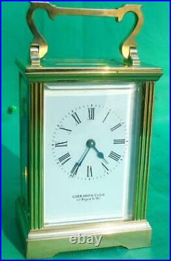 Garrard Regent St London English Vintage 8 Day Classic Corniche Carriage Clock