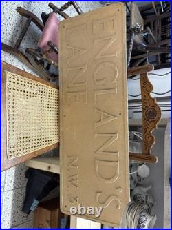 Genuine Antique Englands Lane London N. W. 3 sign Royal Label Factory RARE