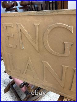 Genuine Antique Englands Lane London N. W. 3 sign Royal Label Factory RARE