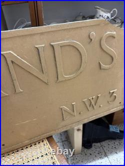 Genuine Antique Englands Lane London N. W. 3 sign Royal Label Factory RARE