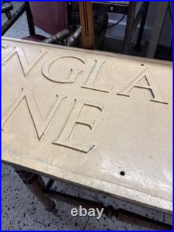 Genuine Antique Englands Lane London N. W. 3 sign Royal Label Factory RARE
